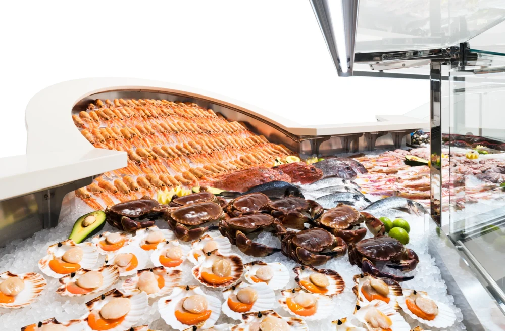 CALI High Glass Fish Display Counters